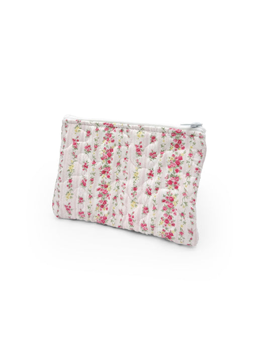 Wilshire Striped Pink Quilted Makeup Bag