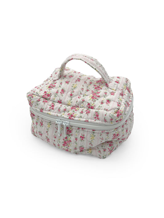 Wilshire Stripe Pink Quilted Travel Case