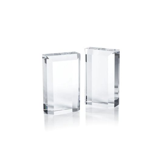 Claire Crystal Glass Bookends - Set