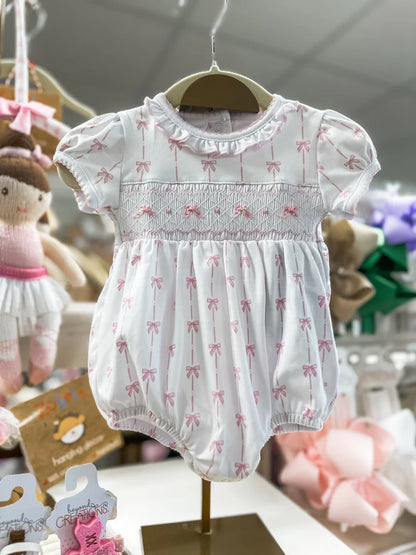 Amelia's Classics Smocked Short Sleeve Girl Bubble