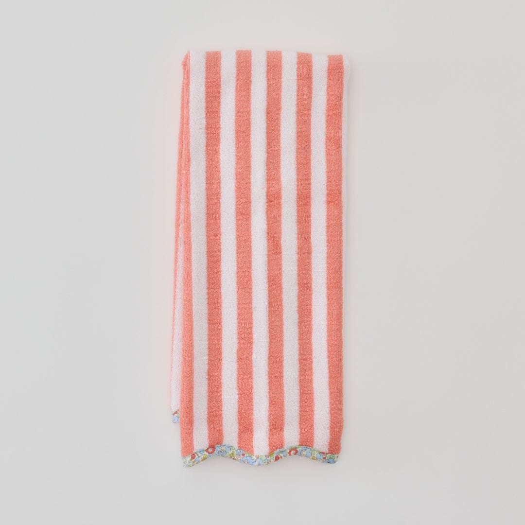 Scallop Tennis Towel - Azalea Striped Liberty