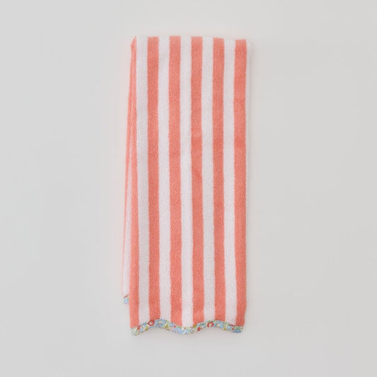 Scallop Tennis Towel - Azalea Striped Liberty