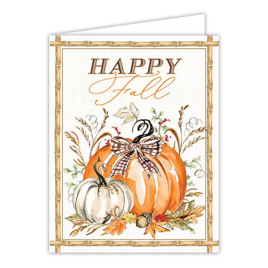 Happy Fall Pumpkins and Fall Foliage Greeting Card