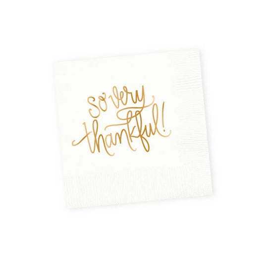 So Very Thankful Napkins - White (25 per pkg)