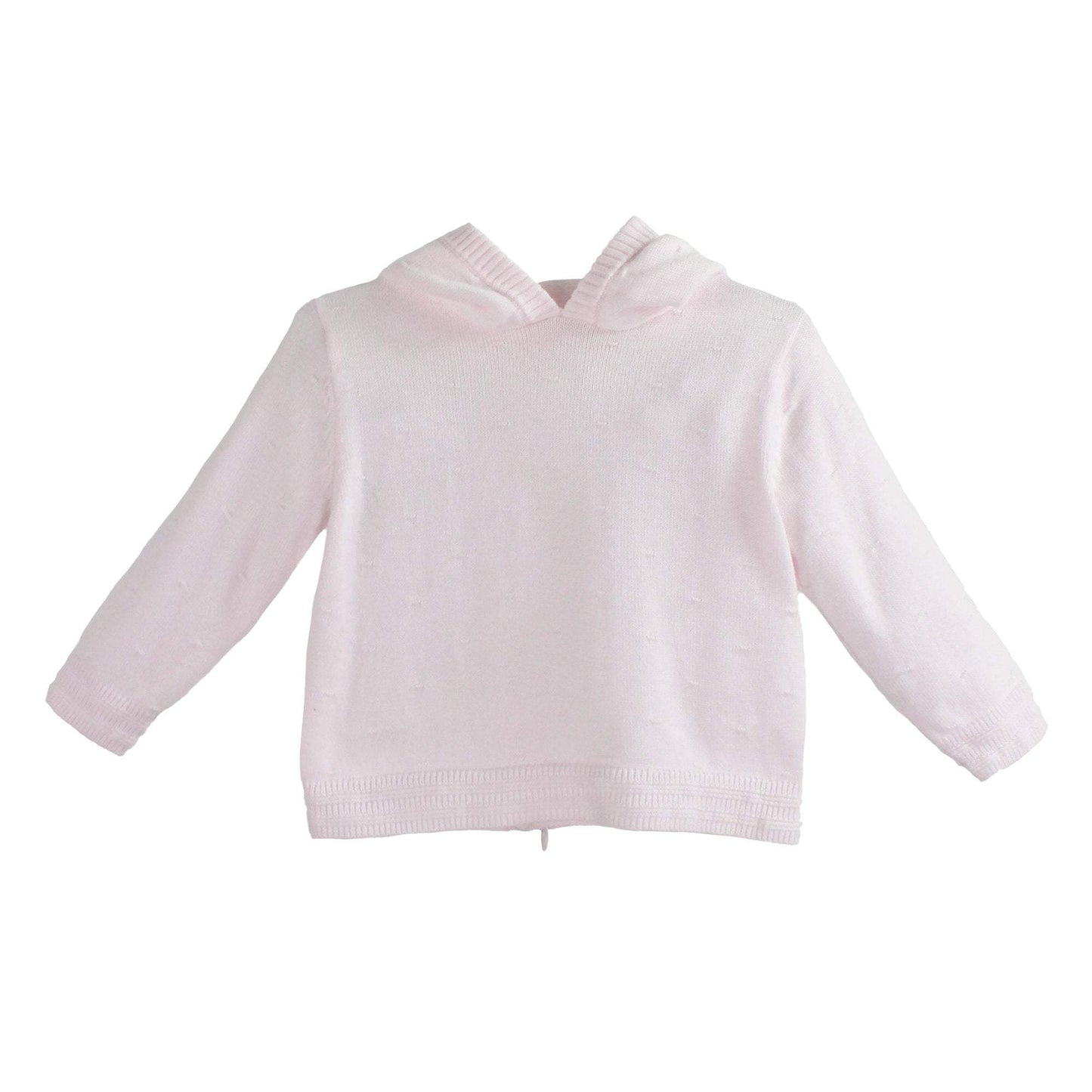 Pink Back Zip Hooded Cardigan