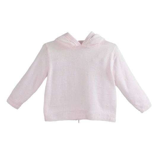 Pink Back Zip Hooded Cardigan