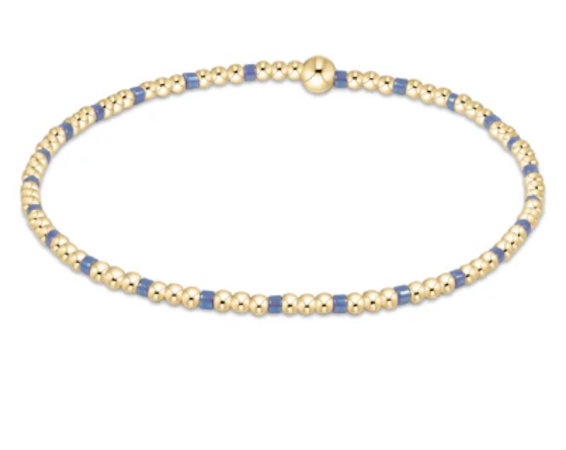 Hope Sincerity Pattern 2mm Bead Bracelet - Bright Blue