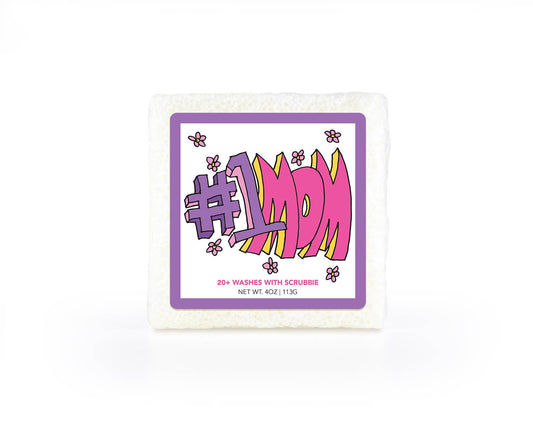 #1 MOM Soap in a Square Sponge MOTHERS DAY  | SEASIDE