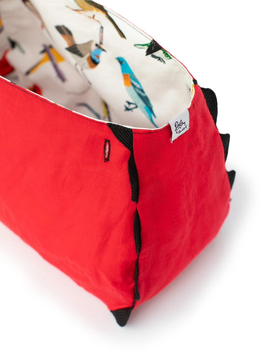 Bag Cover - Birds & Solid Red