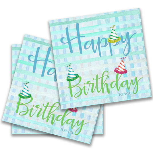 Happy Birthday Hats Cocktail Napkin