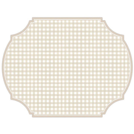 Gingham Ecru Posh Die-Cut Placemat