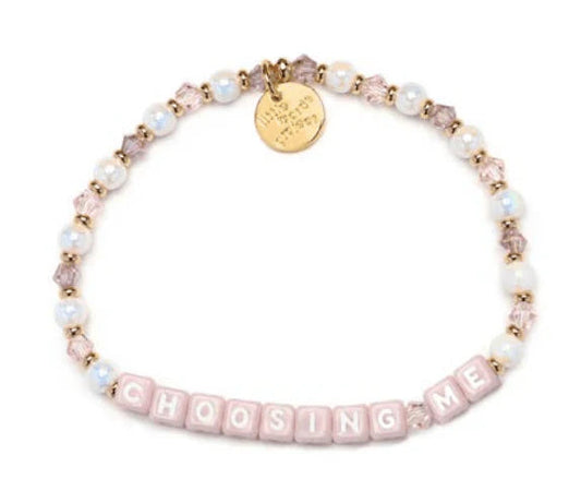 Choosing Me Pink Beaded Letter Bracelet