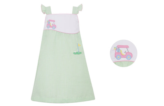 Green Seersucker Golf Sundress