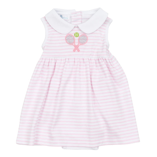 Pink Striped Tennis Sleeveless Dress
