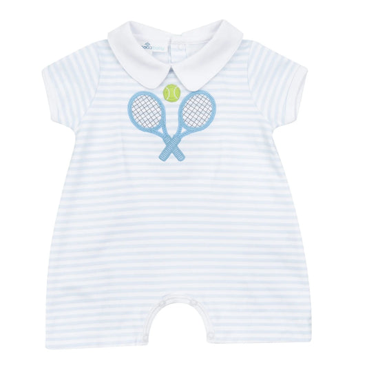 Blue Striped Tennis Short Playsuit