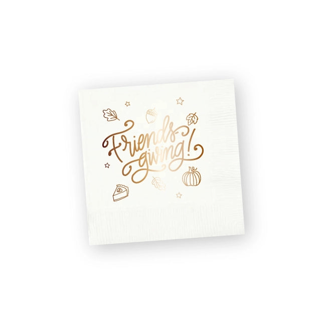 Friendsgiving Napkins - White & Copper (25 per pkg)