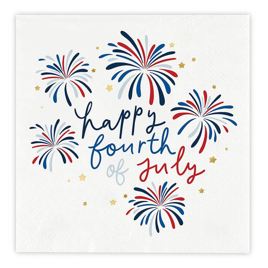 Foil Beverage Napkins - 4th of July