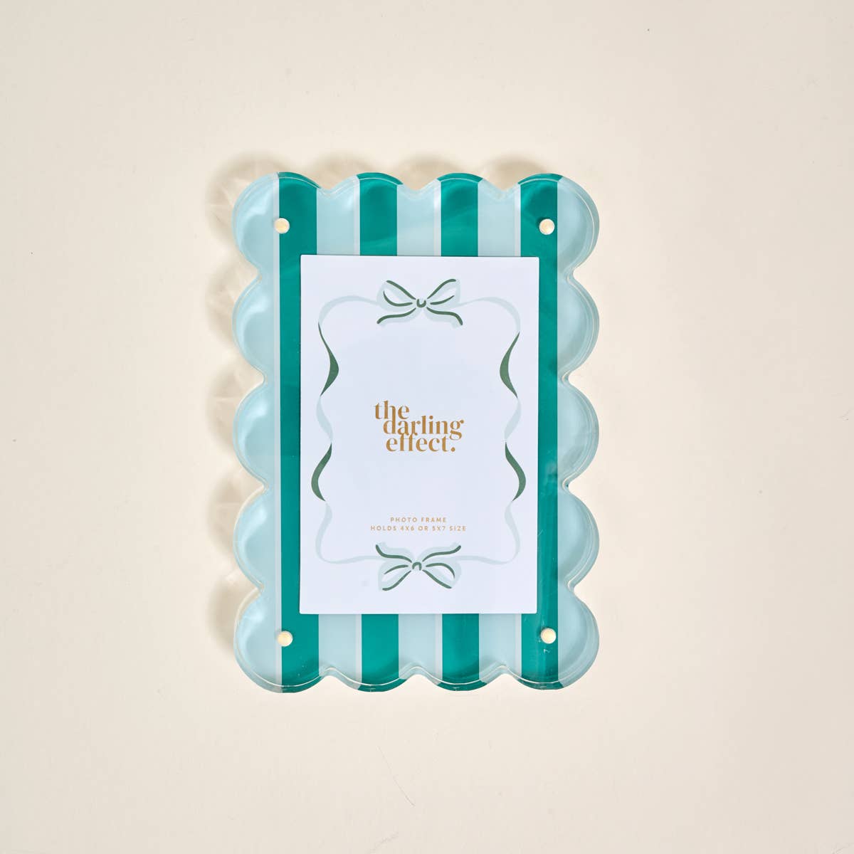 Rectangle Scalloped Picture Frame–Sicily Stripes Teal