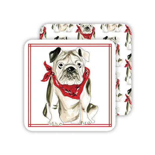 Bulldog with Red Bandana Square Coaster