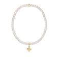 Classic Pearl 3mm Bead Bracelet with Signature Cross Gold Charm