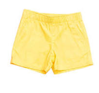 Yellow Elastic Waist Shorts