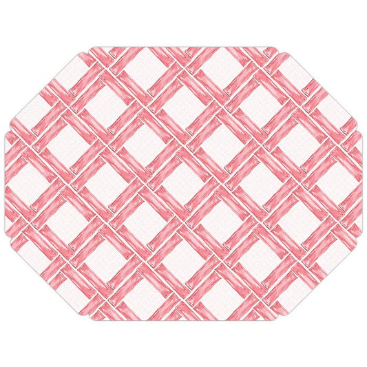 Bamboo Trellis Coral Posh Die-Cut Placemat