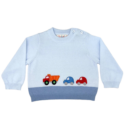 Blue Transportation Knit Sweater