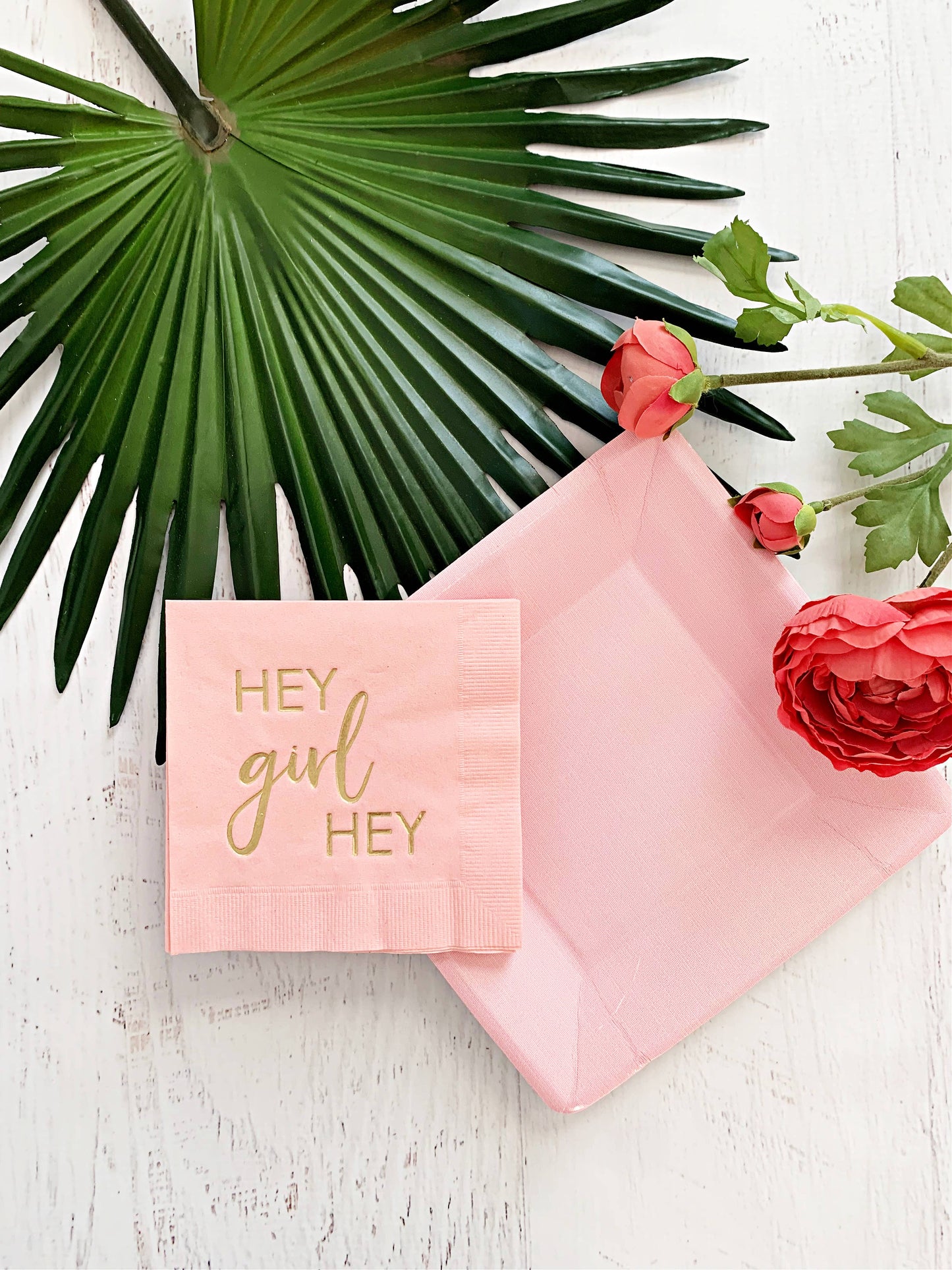 Blush Pink Hey Girl Hey Cocktail Napkins | Set of 16