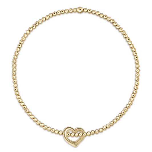 Egirl Classic Gold 2mm Bead Bracelet- Love Small Gold Charm