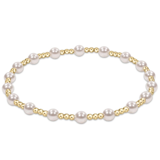Egirl Classic Sincerity Pattern 4mm Bead Bracelet - Pearl