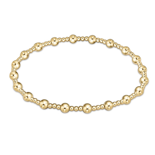 Egirl Classic Sincerity Pattern 4mm Bead Bracelet - Gold