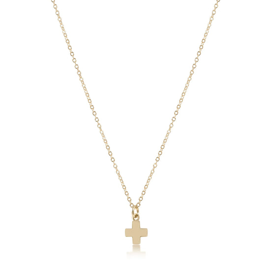 Egirl 14" Signature Cross Small Gold Charm Necklace