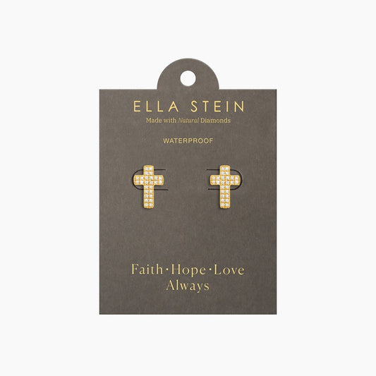 Gold  Small Cross Stud Earrings