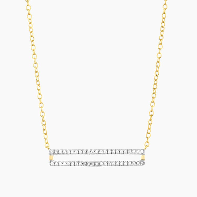 Gold Set the Bar Pendant Necklace