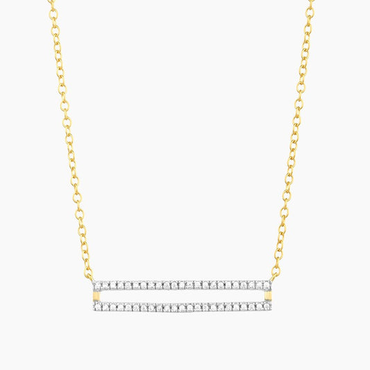 Gold Set the Bar Pendant Necklace