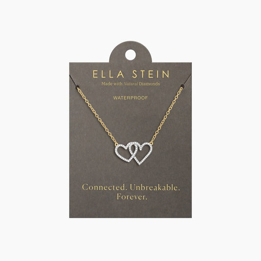 Gold  Two Hearts Pendant Necklace