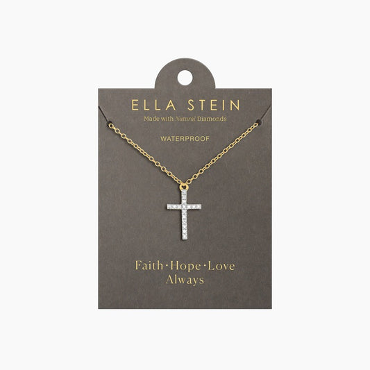 Gold  Believe Cross Pendant Necklace
