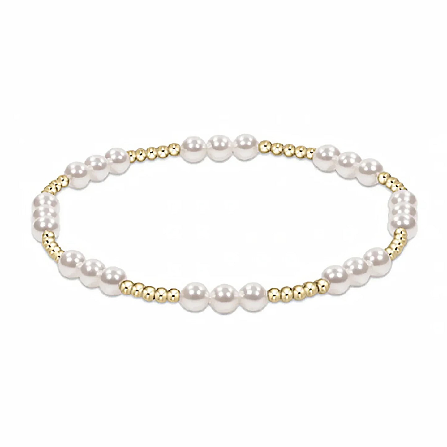 Classic Joy Pattern 4mm Bracelet - Pearl