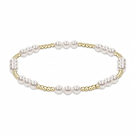 Classic Joy Pattern 4mm Bracelet - Pearl