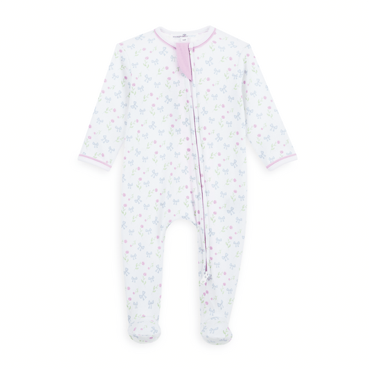 Evelyn's Classics Print Zip Footie