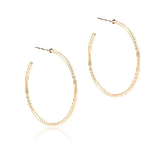 Round Gold 1.75" Post Hoop-2mm Smooth