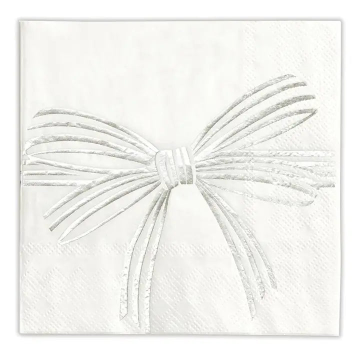Gold Foil Bow Beverage Napkin