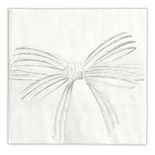 Gold Foil Bow Beverage Napkin