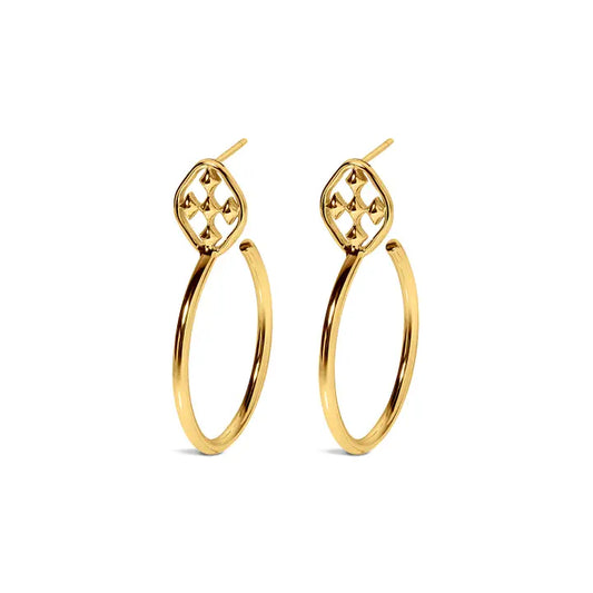 Shield Small Oval Hoop Earrings