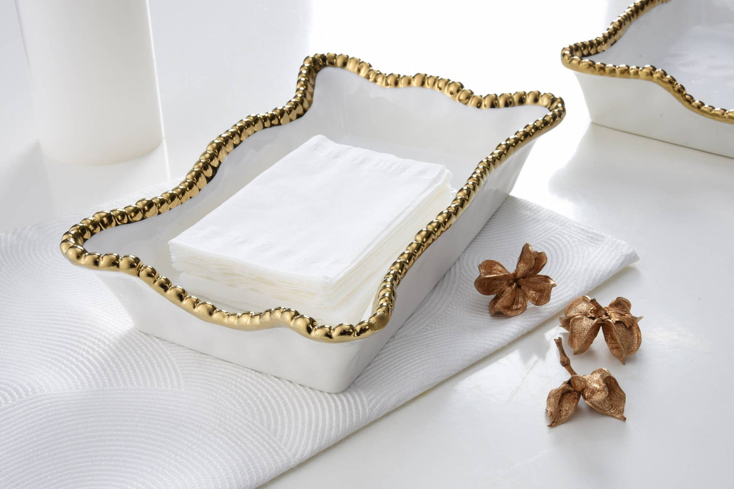 Salerno Gold Dinner Napkin/Guest Towel Holder