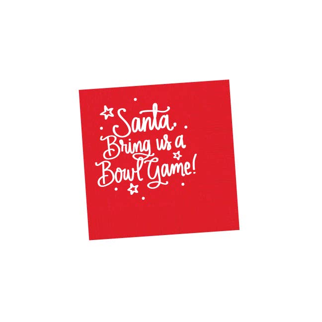 Santa Bring Us a Bowl Game!  - Red Christmas Napkins