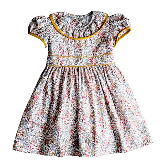 Celine Fall Floral Print Corduroy Dress