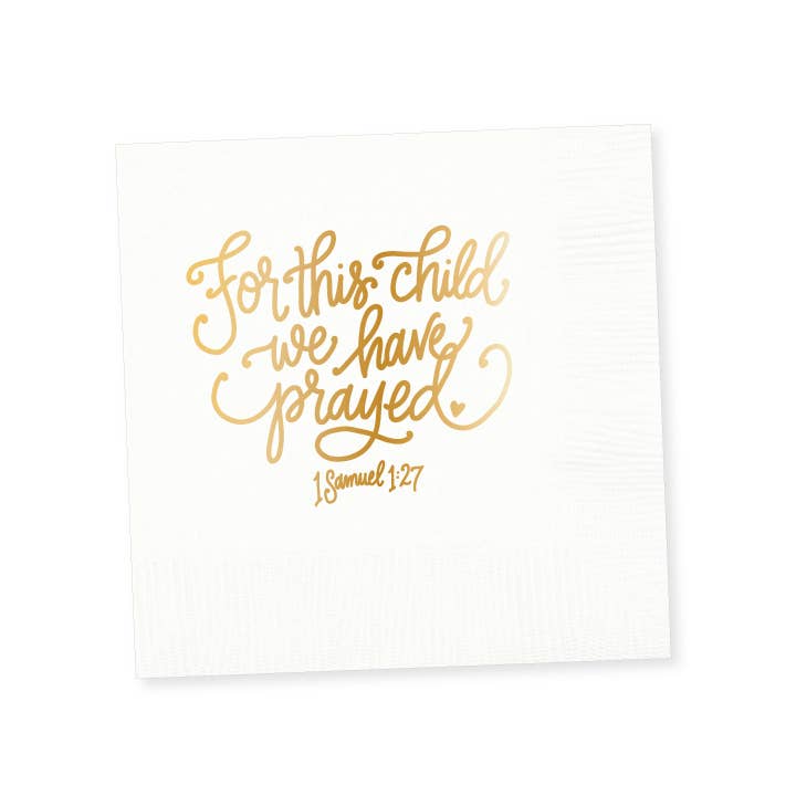 For this Child Napkins - White & Gold