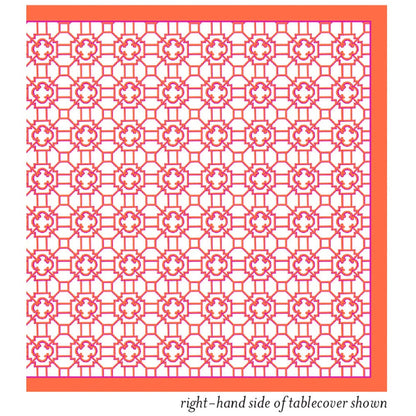 Garden Trellis Cloth Tablecover in Fuchsia & Orange