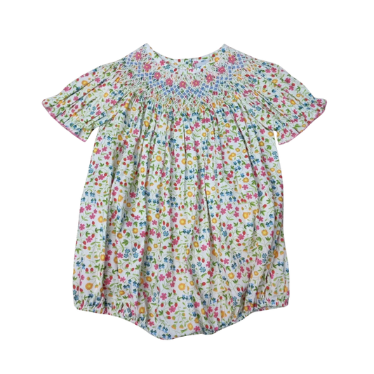 Spring Floral Smocked Bubble